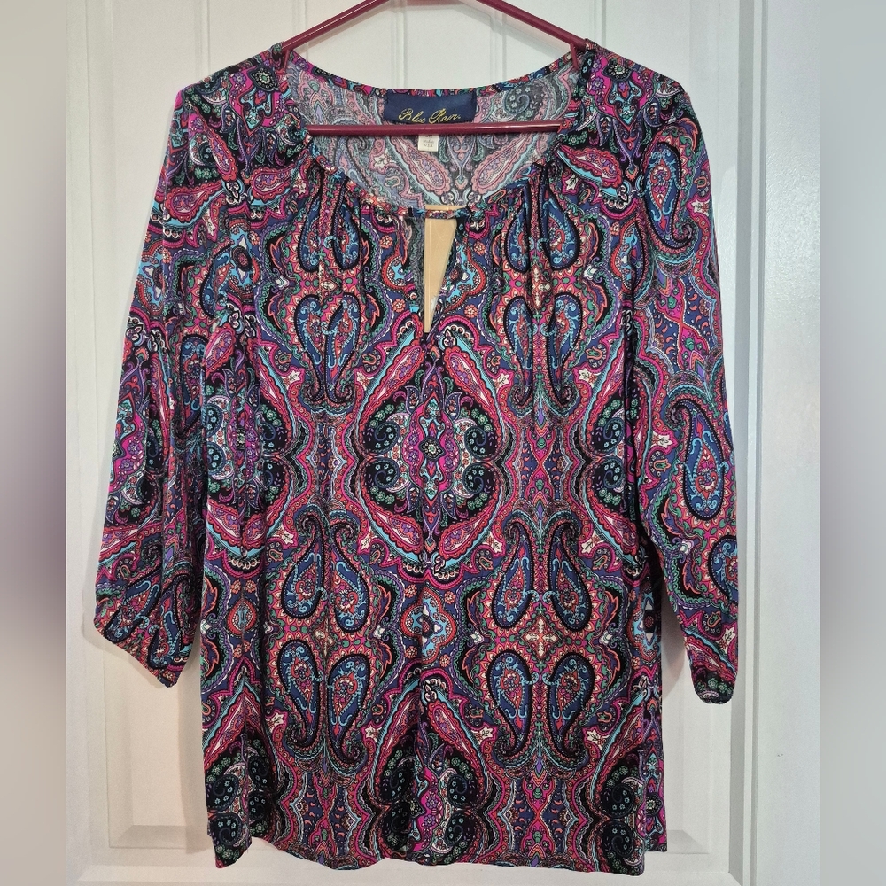 Blue Rain Paisley Blouse New With Tags Size Medium